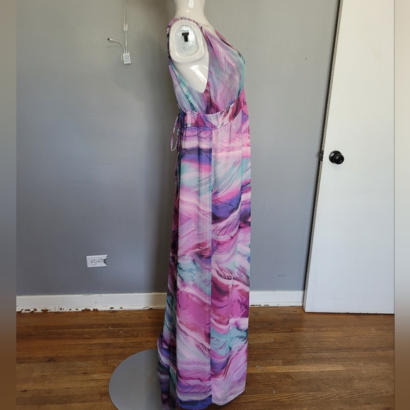 Charlie Jade Feather Print Maxi, VGUC, Size L - Picture 2 of 8